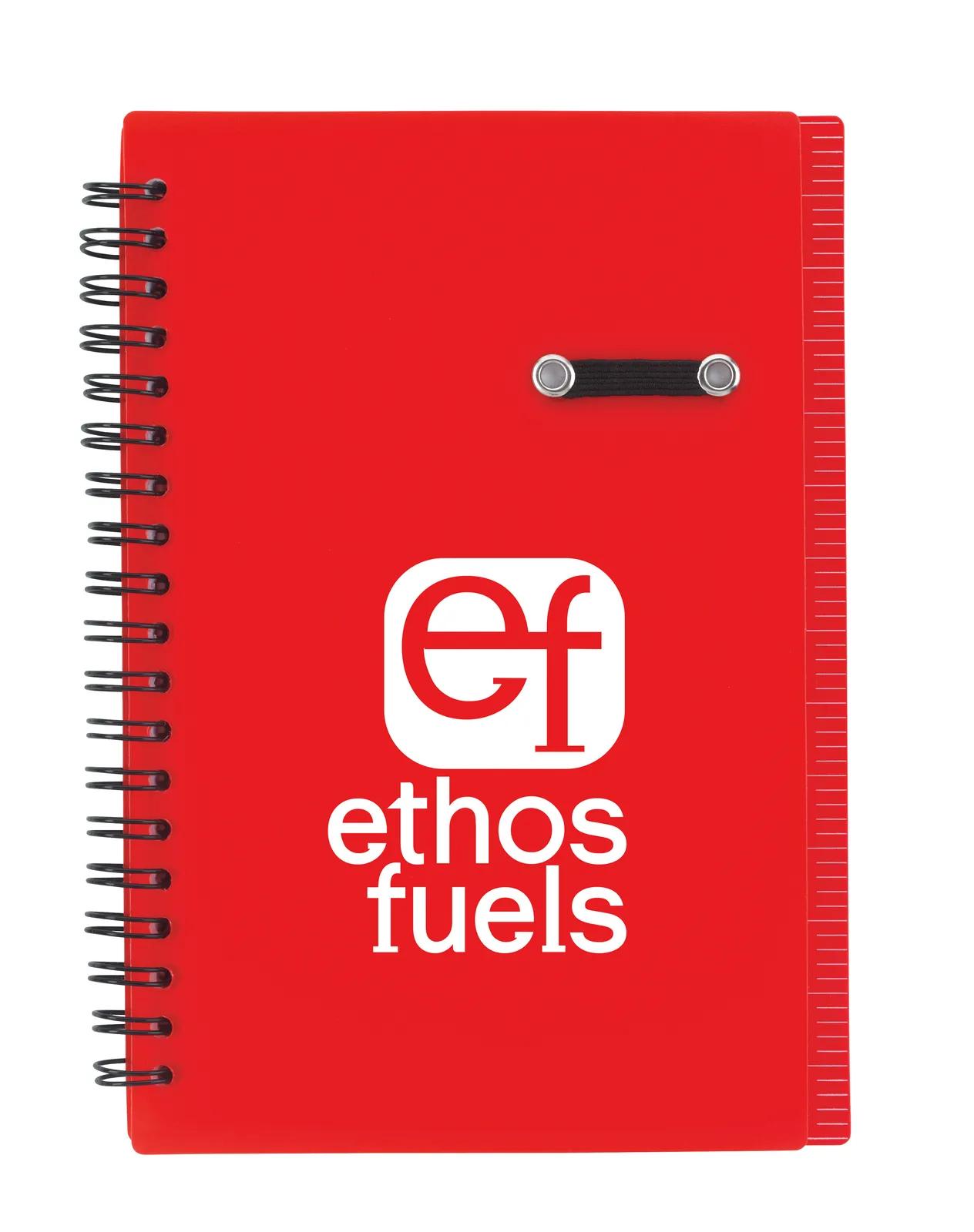 5” x 7” Journal Notebook with Pen Loop in Red - product view 5