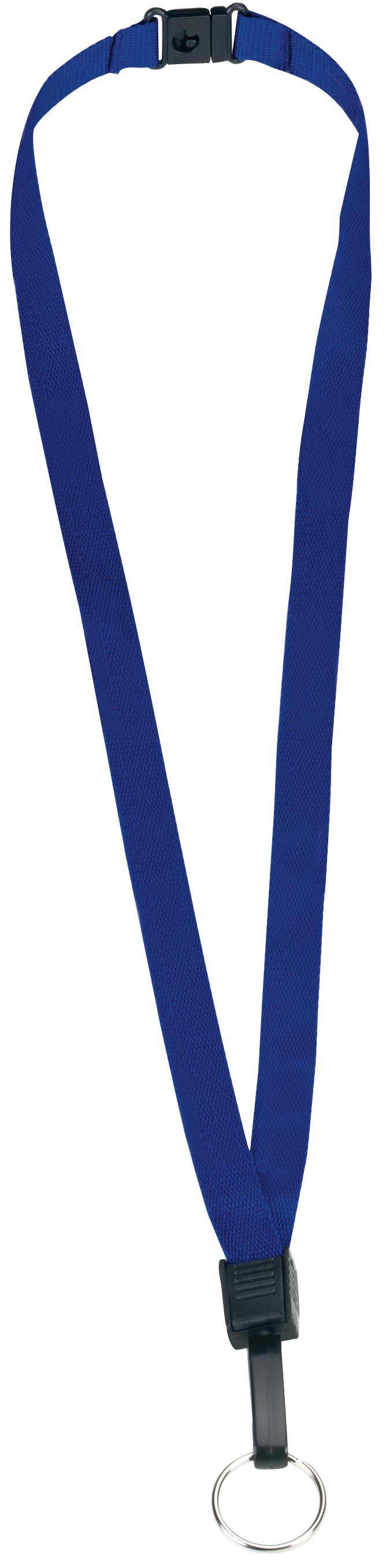1/2" Breakaway Lanyard with Key Ring in Blue - product view 2