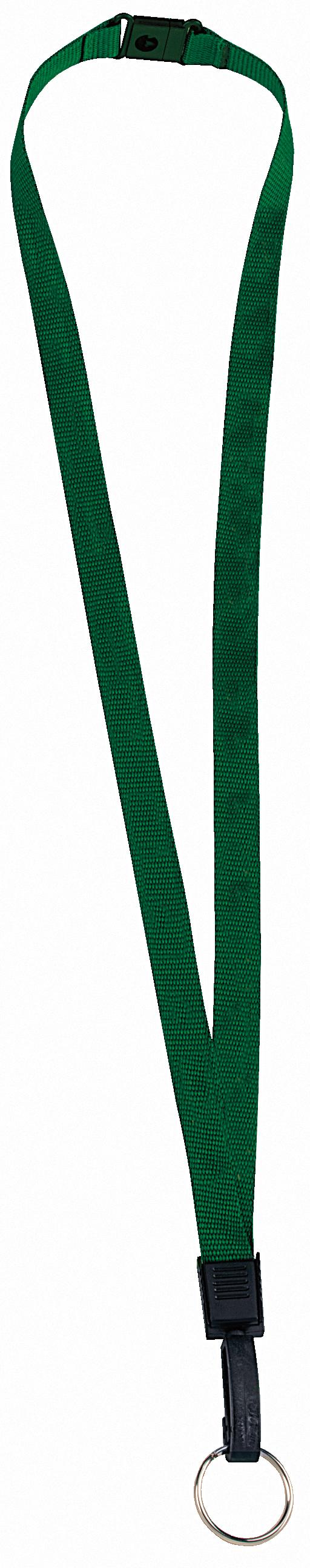 1/2" Breakaway Lanyard with Key Ring in Green - product view 3