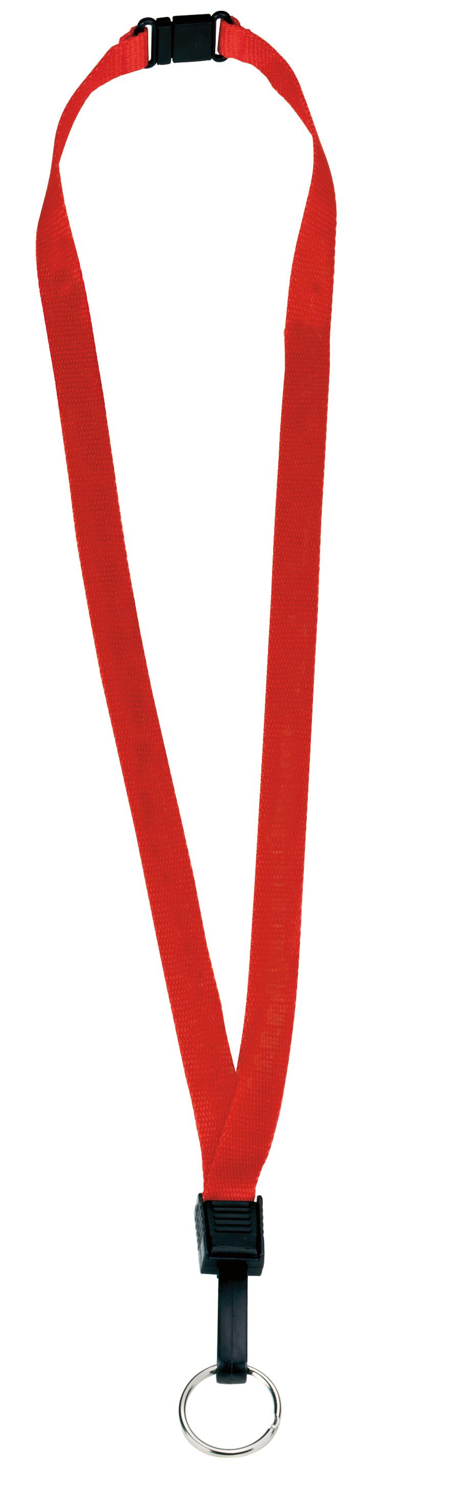 1/2" Breakaway Lanyard with Key Ring in Red - product view 4