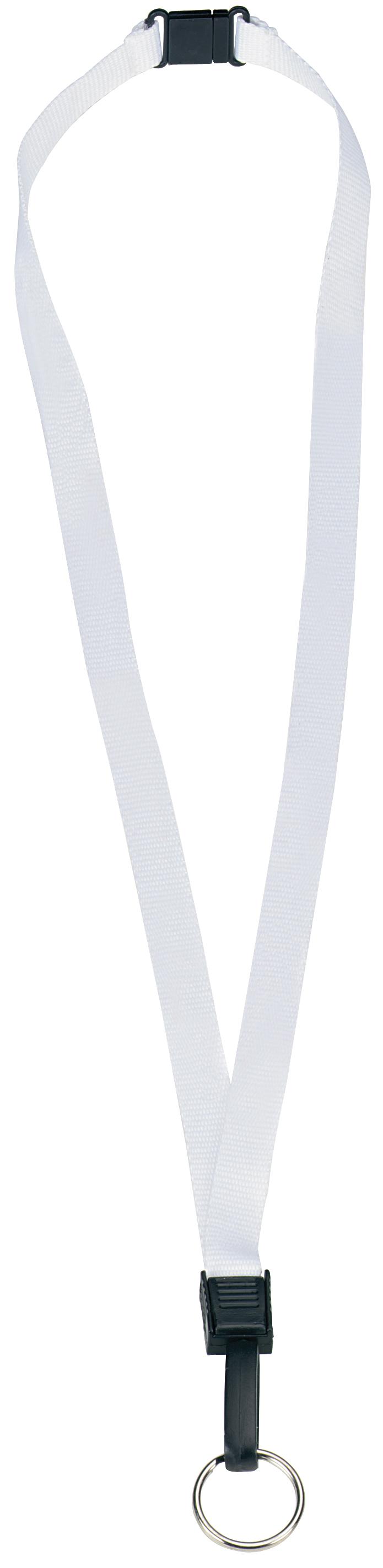 1/2" Breakaway Lanyard with Key Ring in White - product view 5