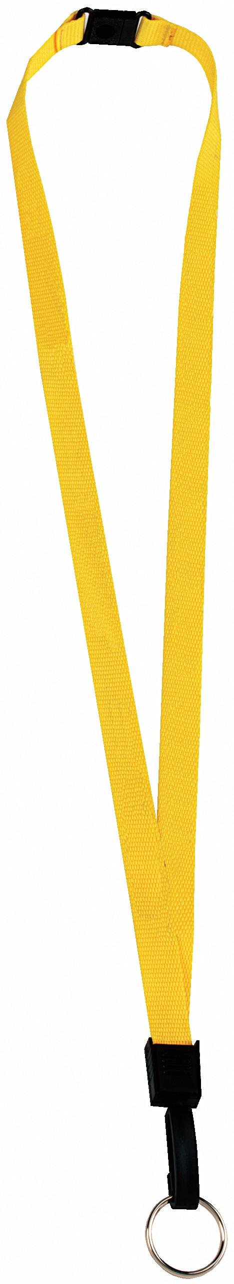 1/2" Breakaway Lanyard with Key Ring in Yellow - product view 6