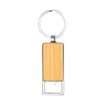 Bamboo Key Tag with Bottle Opener Zinc Alloy - 3 x 1 in - product view 3