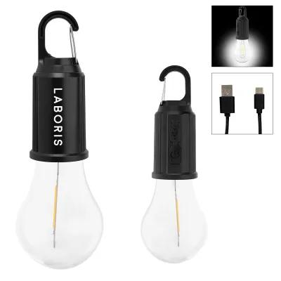 Rechargeable Vintage LED Bulb Light with Carabiner - 2.25 in - product view 1