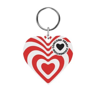 Acrylic Key Tag Heart Full Color - 1.75 in