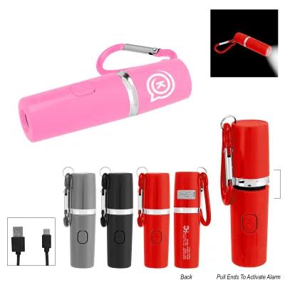 Rechargeable Alarm Flashlight with Carabiner