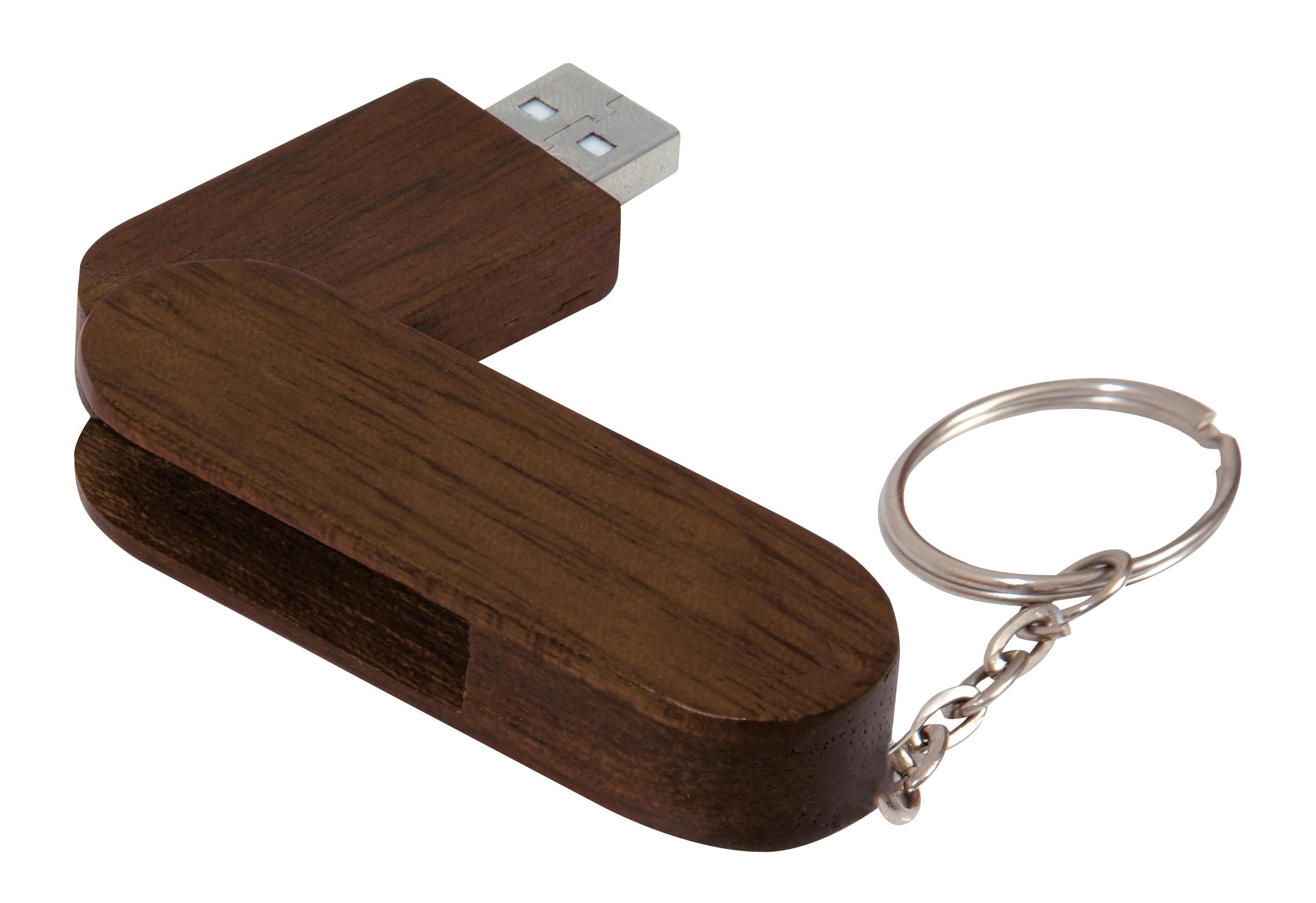 Universal Source® 4 GB Bamboo Bullet Keyring USB 2.0 Flash Drive in Brown - product view 1