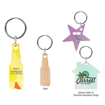 Wood Key Tag Full Color Edge-to-Edge - 2 x 1 in