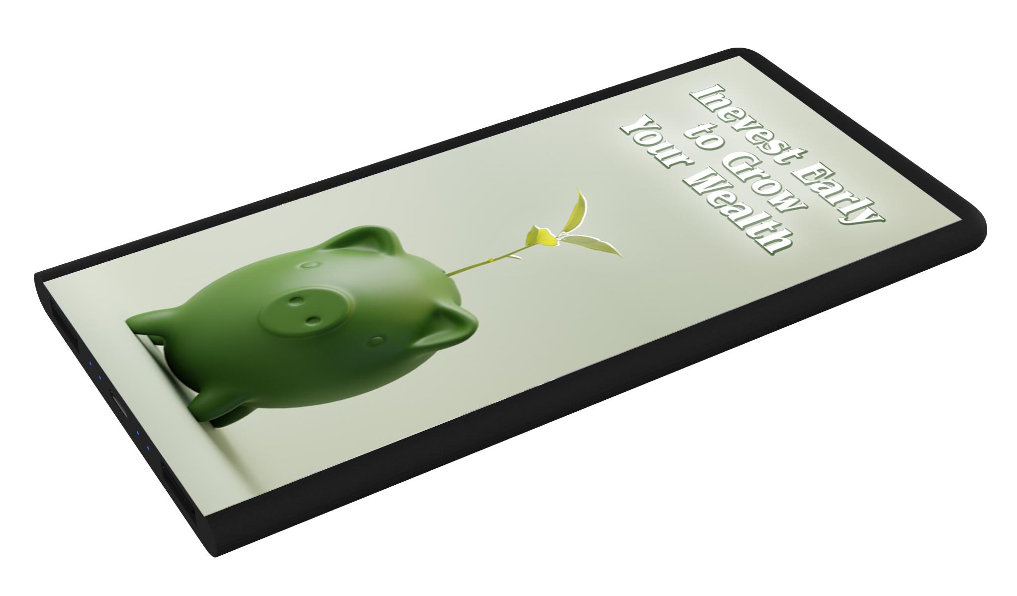 SCX Innovative Design™ Full-Color Illuminated Power Bank Slim 5000 mAh in Lit-upfc - product view 5