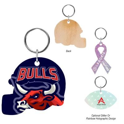 Wood Key Tag Full Color Edge-to-Edge - 4 x 1 in