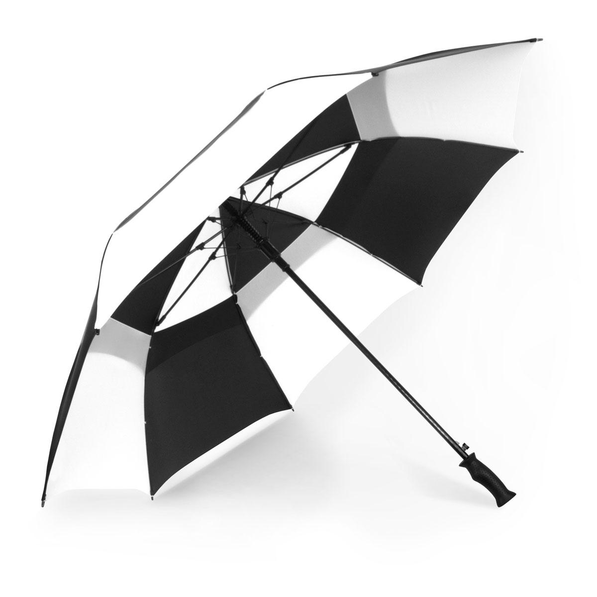 Shed Rain™ Windjammer® 62" Vented Auto-Open Golf Umbrella in Black Whiteunderside - product view 4
