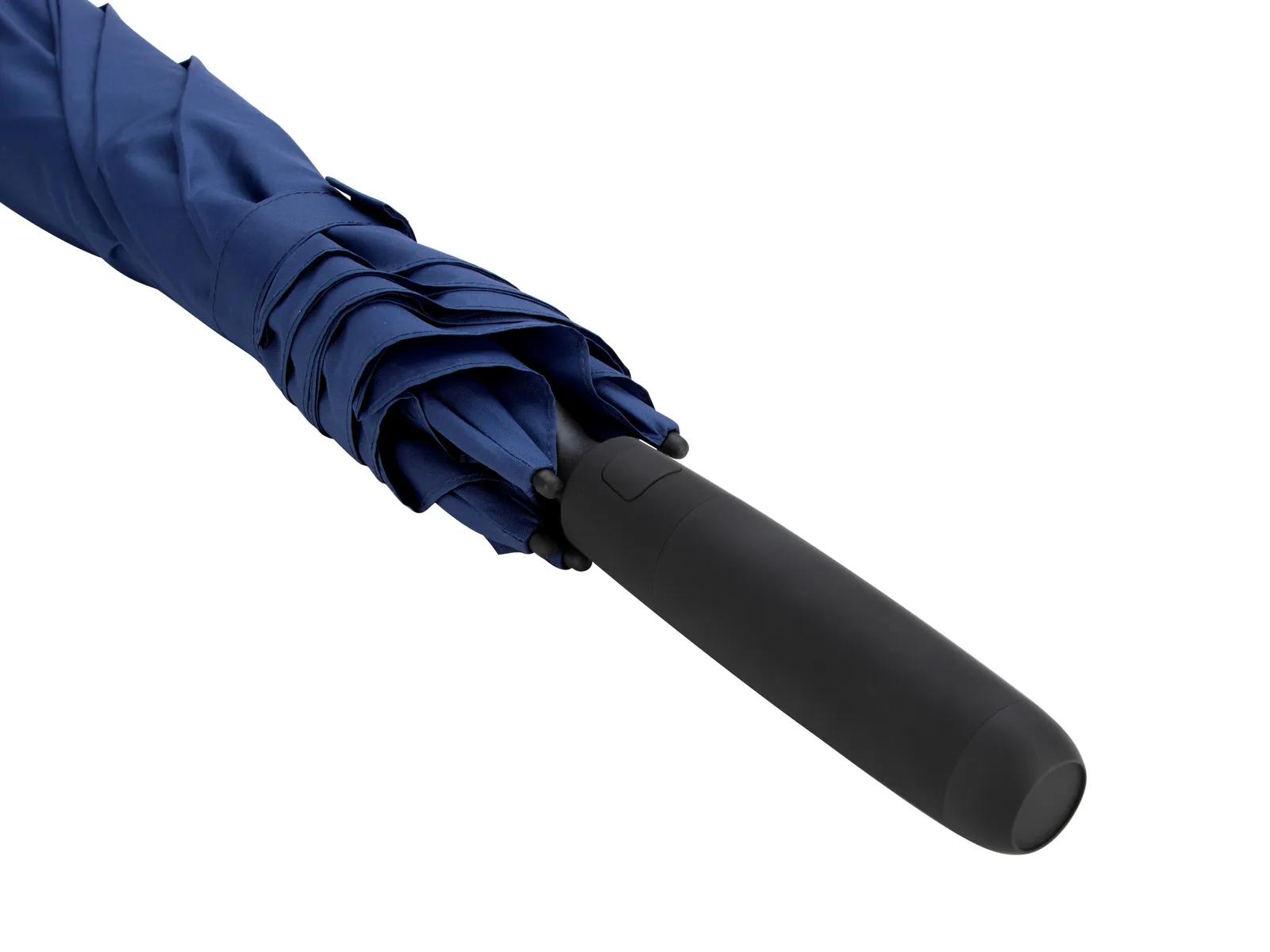 Shed Rain™ 50" RPET Bright Light Auto-Open Stick Umbrella in Navyangled closed - product view 1