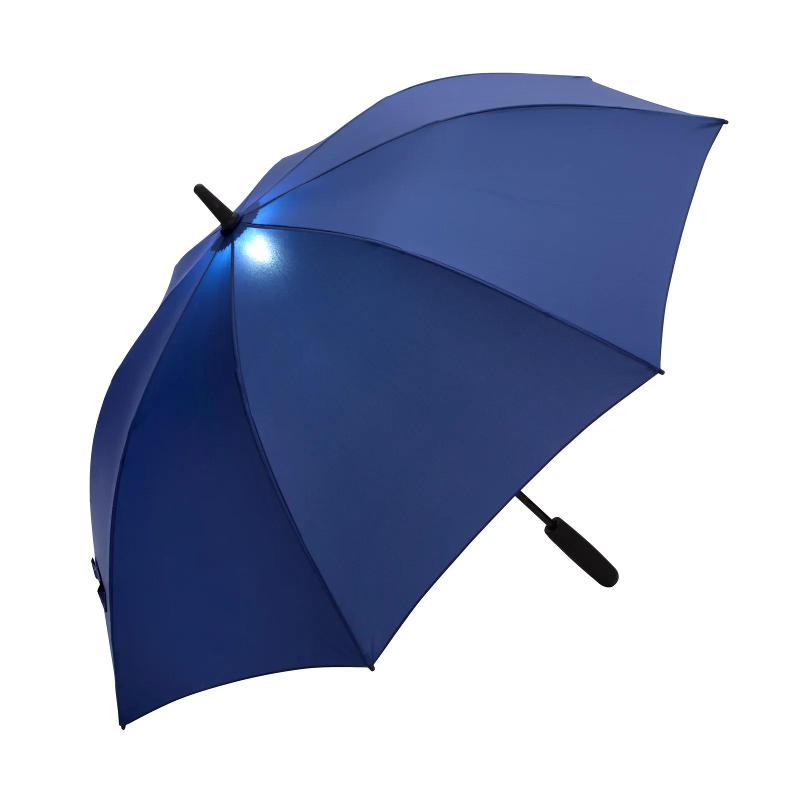 Shed Rain™ 50" RPET Bright Light Auto-Open Stick Umbrella in Navyangleddopen Lighton - product view 3