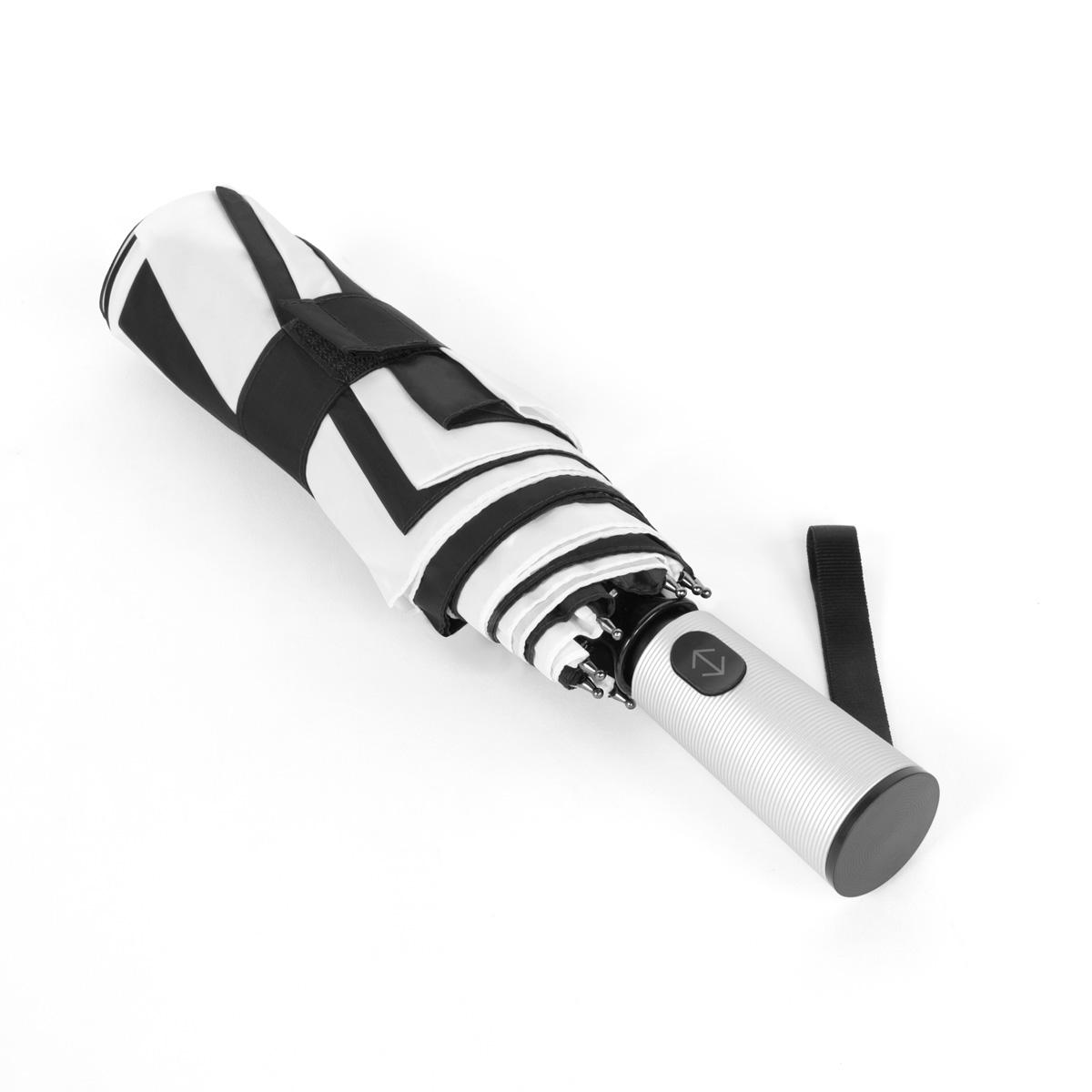 Shed Rain™ Windjammer® 54" Vented Auto-Open/Close Jumbo Compact Umbrella in Black Whiteclosed - product view 1