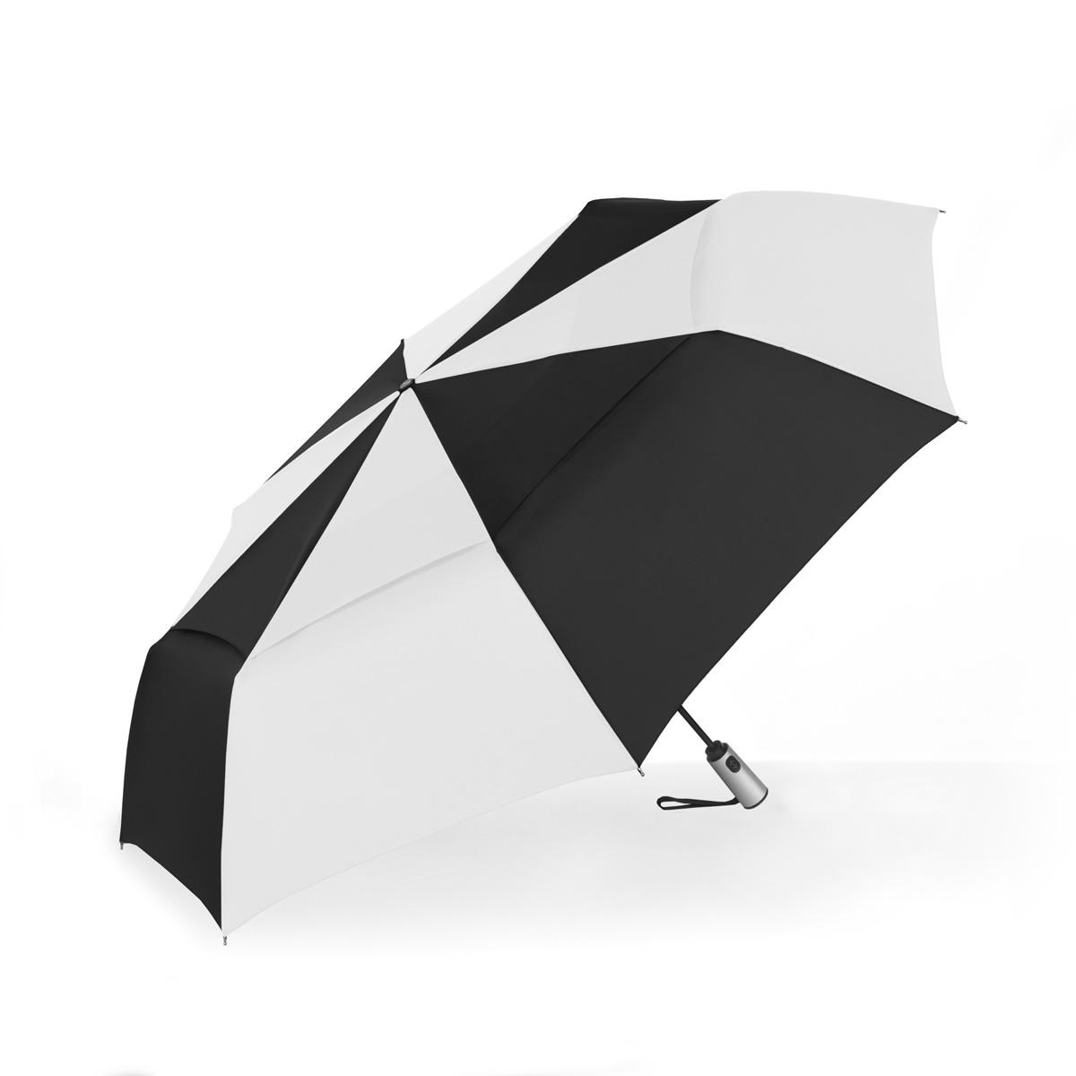 Shed Rain™ Windjammer® 54" Vented Auto-Open/Close Jumbo Compact Umbrella in Black Whitestandard - product view 2