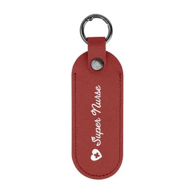 Custom Keychains Leatherette Tag with Carabiner - 1.5 x 4 in - product view 6