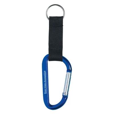 Carabiner 8mm with Strap and Split Ring - 3 in