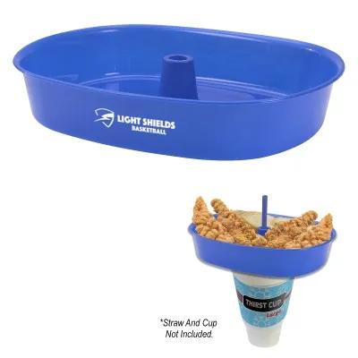 Oval Food Container with Straw Access - 30 oz
