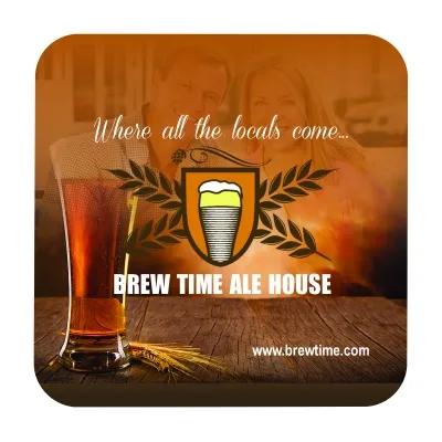 Square Paper Coaster Full Color Laminated - 3.75 in - promotional product with custom logo