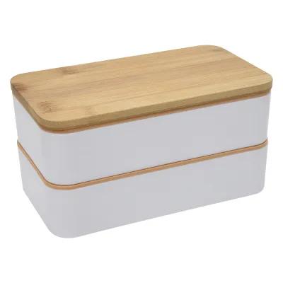 Bento Lunch Box Stackable Bamboo Lid with Utensils - 7.25 in - product view 6