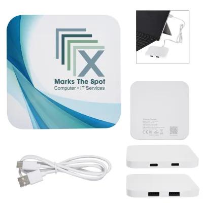 Wireless Charging Pad USB Hub 2-Port 15W - 3.25 in
