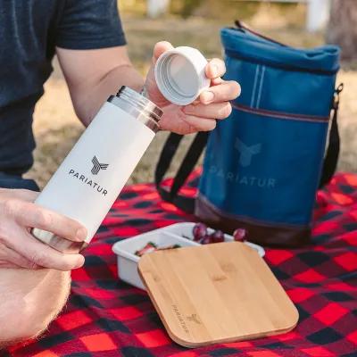 Bento Box Square Meal Bamboo Lid 3-Compartment - 7.5 in - product view 3