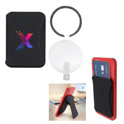 Magnetic Phone Wallet Stand with Card Storage - 2.56 x 3.83 in
