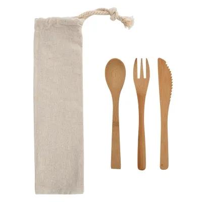 Bamboo Utensil Set with Cotton Travel Pouch - 6 in Utensils - product view 2