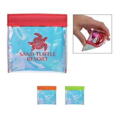 Iridescent Squeeze Tech Pouch PVC - 3.63 in Square