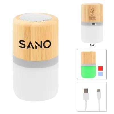 Bamboo Wireless Speaker with LED Light - 4 in