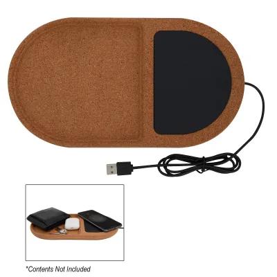 Cork Wireless Charging Pad with Desktop Organizer - 10.5 in - product view 2