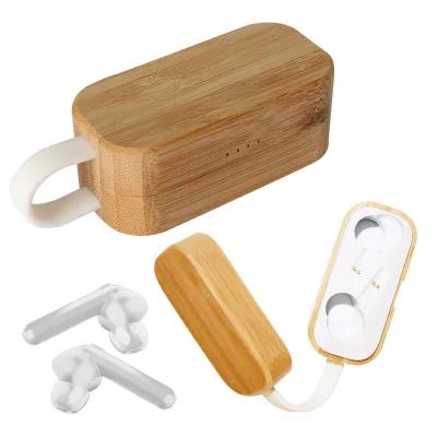 TWS Earbuds in Bamboo Charging Case Bluetooth 5.0 - 3.75 in - product view 2