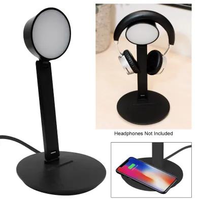 Vanity Light Wireless Charger with Headphone Stand - 12.5 in