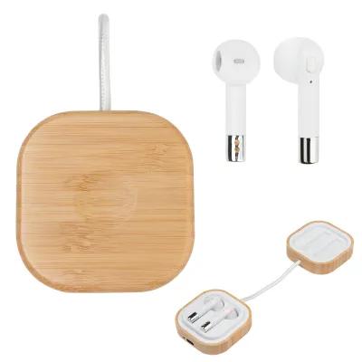 Bamboo Wireless Earbuds with Watch Charger - product view 3