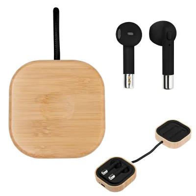 Bamboo Wireless Earbuds with Watch Charger - product view 4