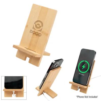 Phone Stand Bamboo Charging Slot - 3 x 5.5 in - product view 3