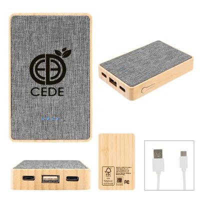 Power Bank Bamboo rPET Fabric - 5000 mAh