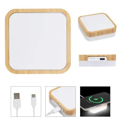 Wireless Charger Bamboo Night Light - 15W - product view 2