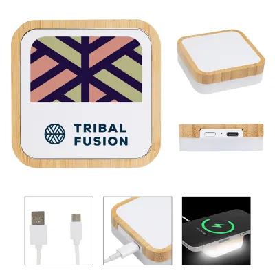 Wireless Charger Bamboo Night Light - 15W - product view 3
