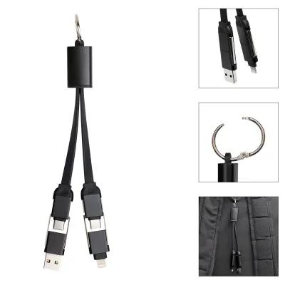 Multi-Device Charging Cable with Carabiner - 5.75 in - product view 1