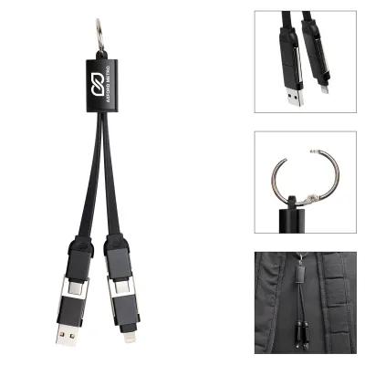 Multi-Device Charging Cable with Carabiner - 5.75 in - product view 2