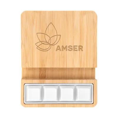 Bamboo Wireless Charger with Fidget Buttons - 3 x 4 in