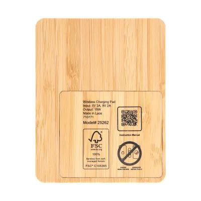 Bamboo Wireless Charger with Fidget Buttons - 3 x 4 in - product view 3