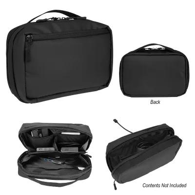 Recycled Tech Organizer Pouch with Cord Access - 9 x 6 in - product view 1