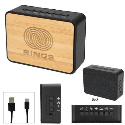 Bamboo White Noise Machine Bluetooth Speaker - 3.5 x 2.5 in