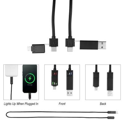 Light-Up Quick Charge Cable 100W Multi-Device - 3 ft - product view 1