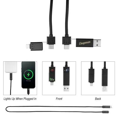 Light-Up Quick Charge Cable 100W Multi-Device - 3 ft - product view 2