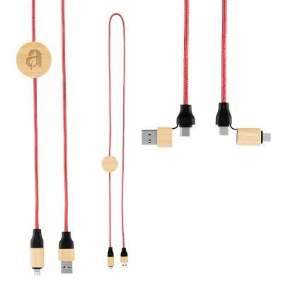 Bamboo Fast Charging Cable Recycled PET 60W - 3 ft - product view 2