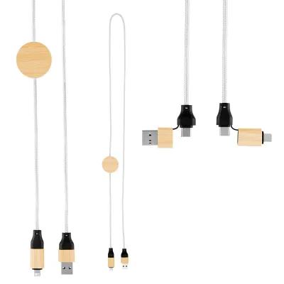 Bamboo Fast Charging Cable Recycled PET 60W - 3 ft - product view 7