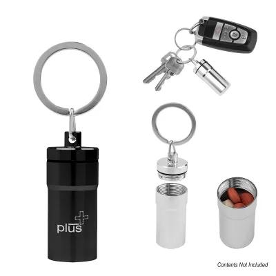 Aluminum Pill Holder Keychain - 1.5 in Diameter